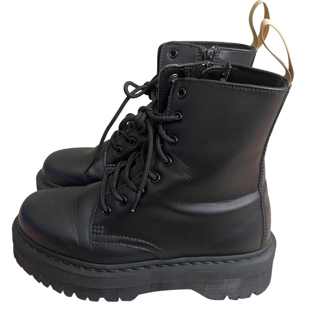 Dr Martens V Jadon II Mono Black Vegan Platform Combat Boots Womens 8 Mens 7